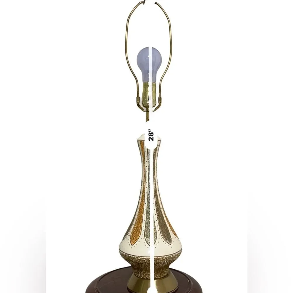 Vintage 1960s Mid-Century Modern Atomic Ceramic Genie Bottle Table Lamp